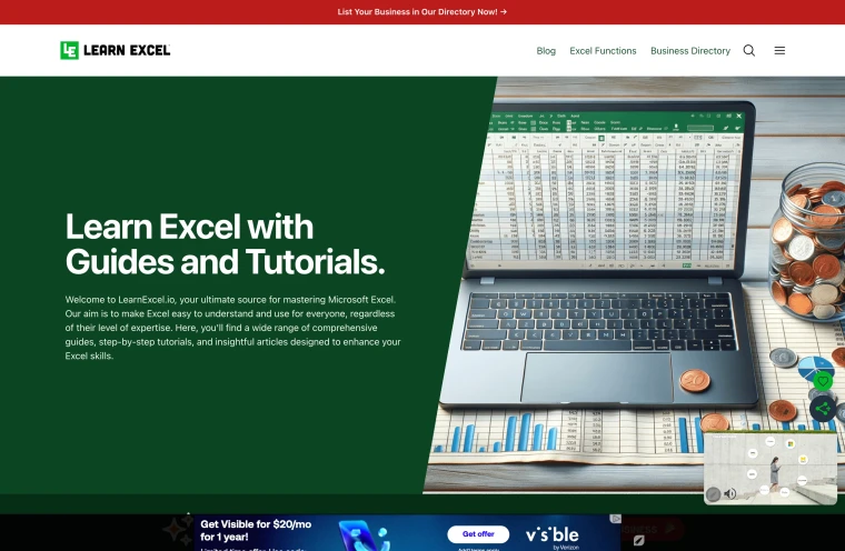 Excel company website built by Apaya
