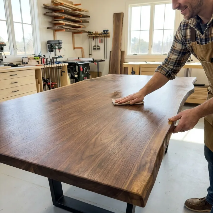 Ember & Oak Woodworking Instagram post example