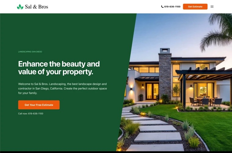 Landscaping company website built by Apaya