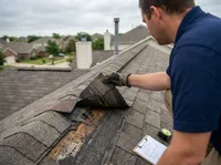 Roof inspection close-up
