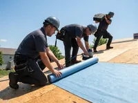 Roofing crew on-site