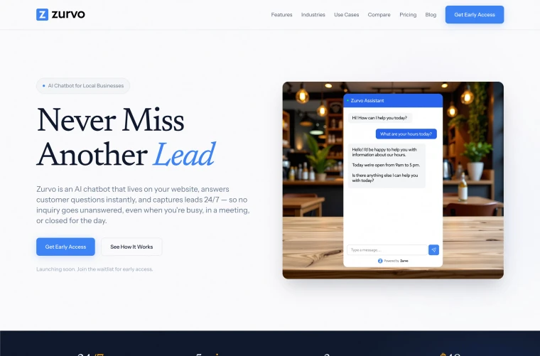 Zurvo website built by Apaya