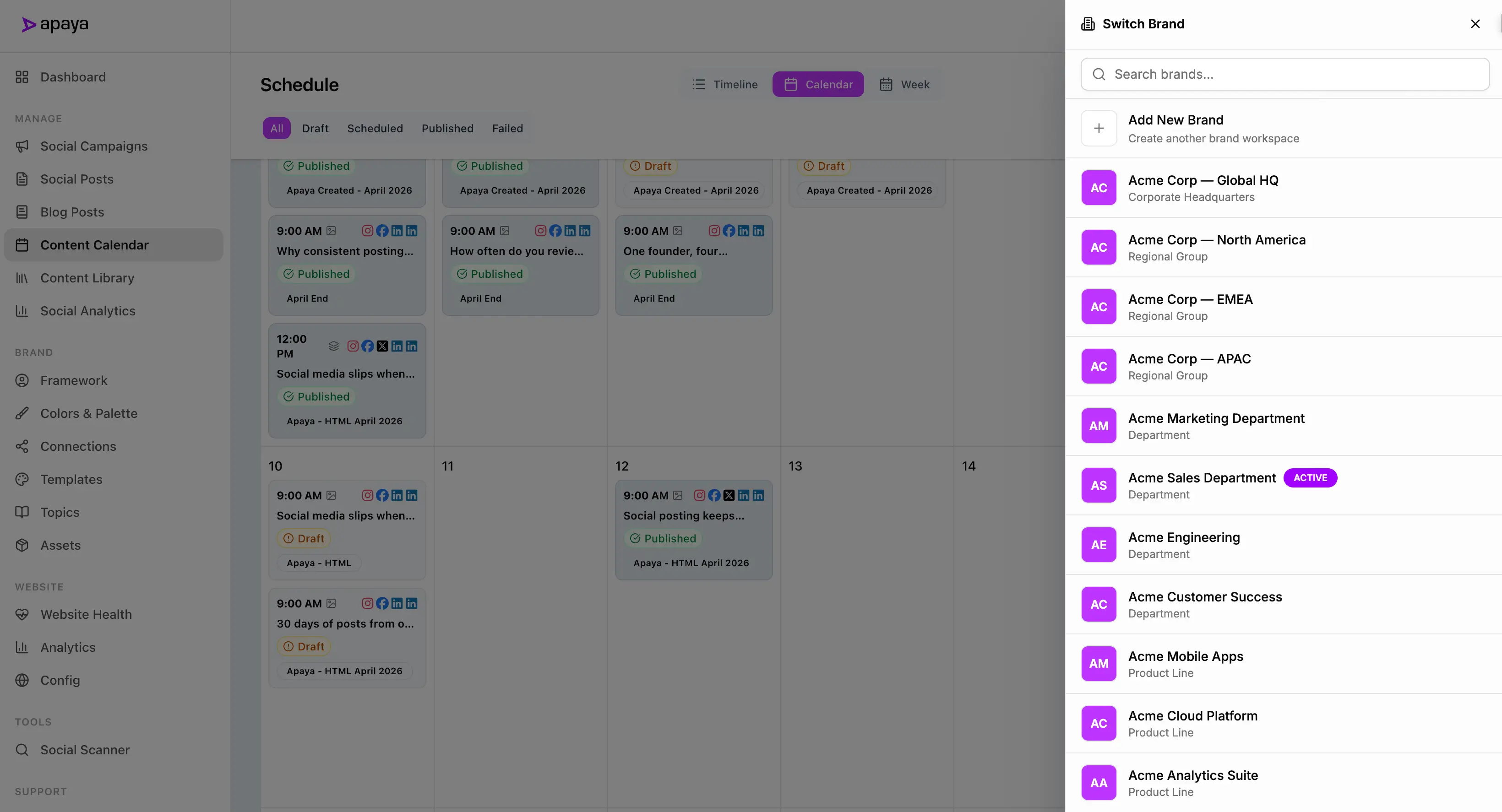 Apaya Enterprise multi-brand workspace