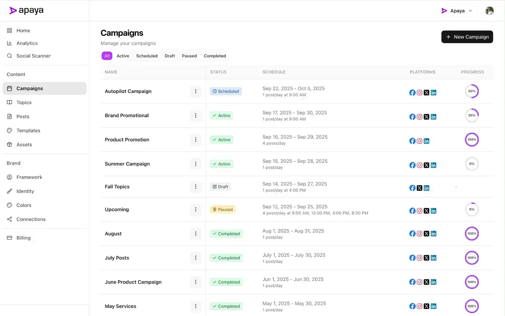 Apaya automation workflow creating and publishing posts automatically
