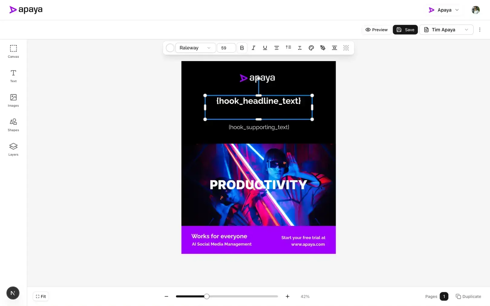 Apaya post generator creating on-brand social media posts
