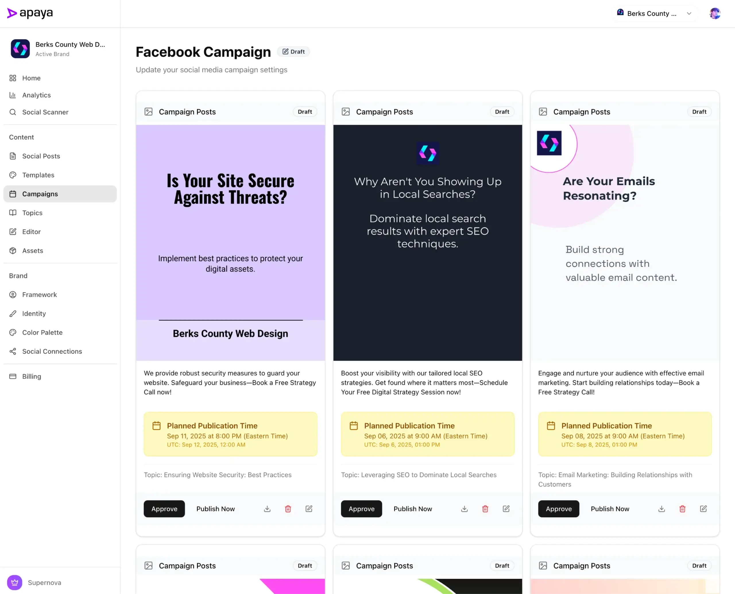 Start Apaya free trial to automate social media