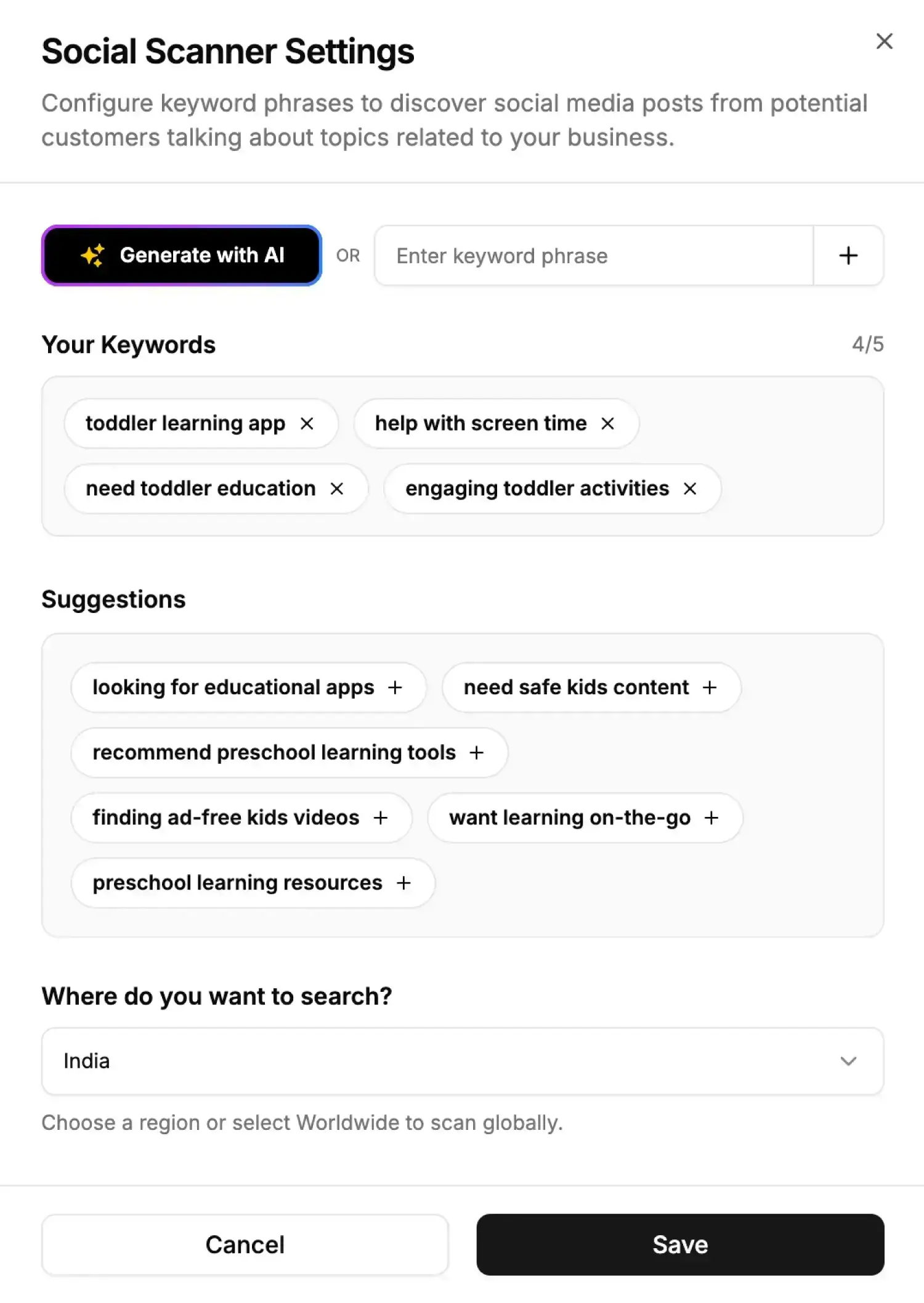 Apaya Social Scanner screenshot