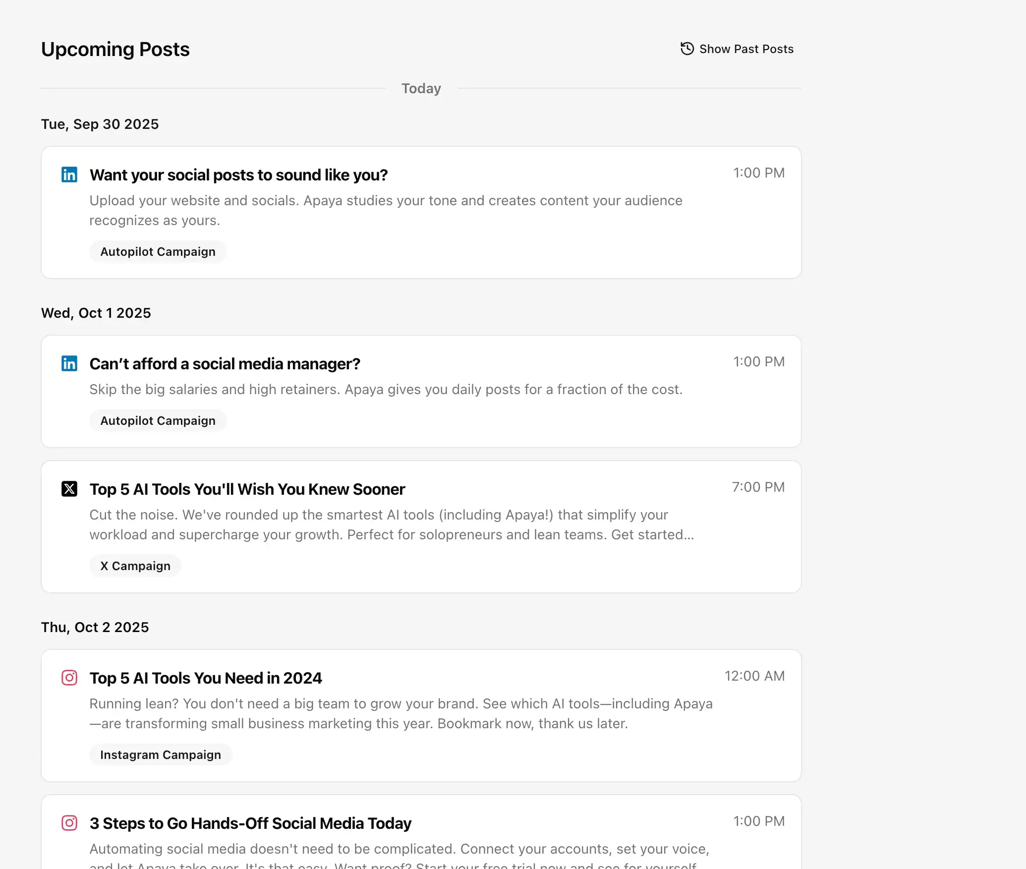 Timeline View Interface