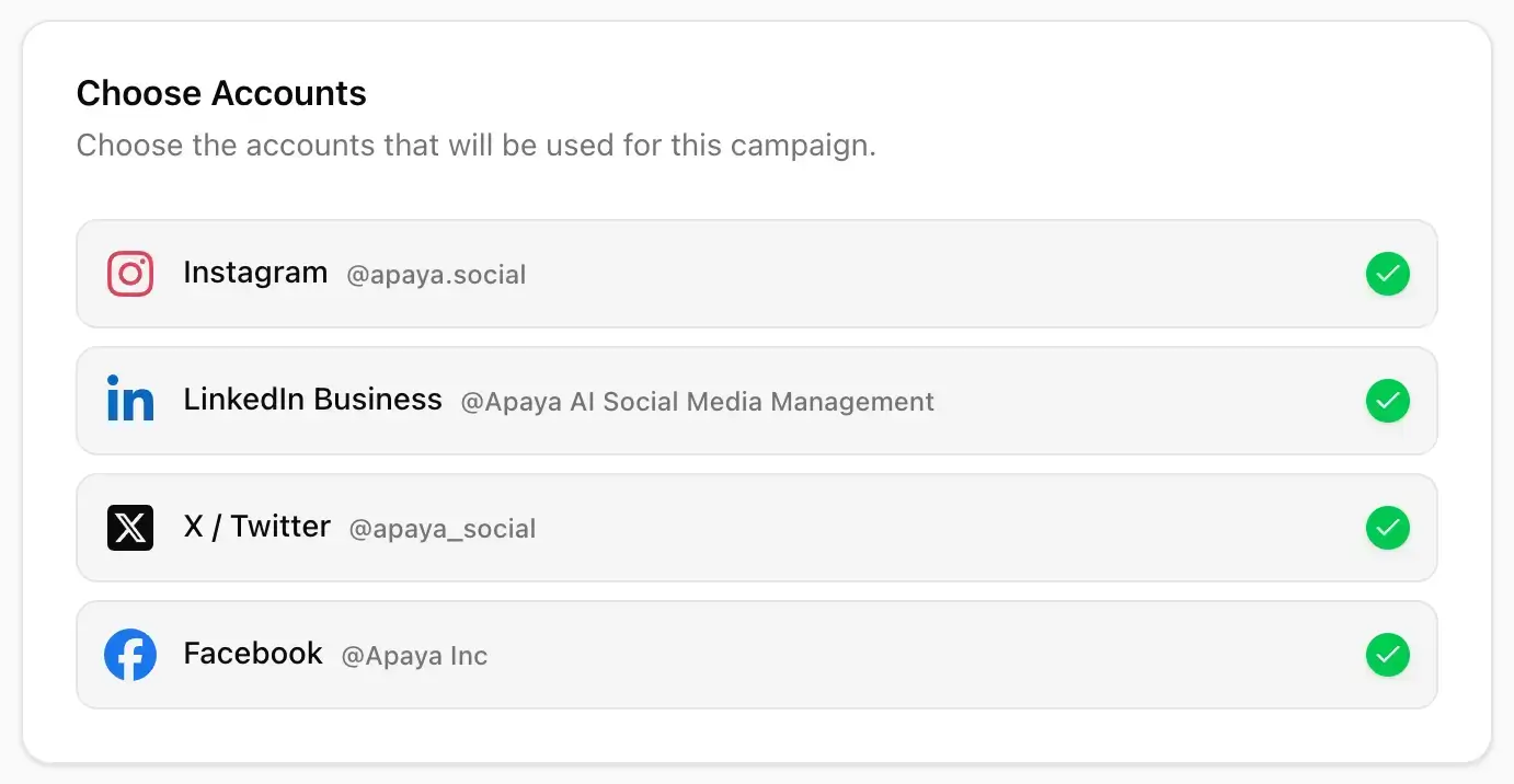 apaya choose accounts