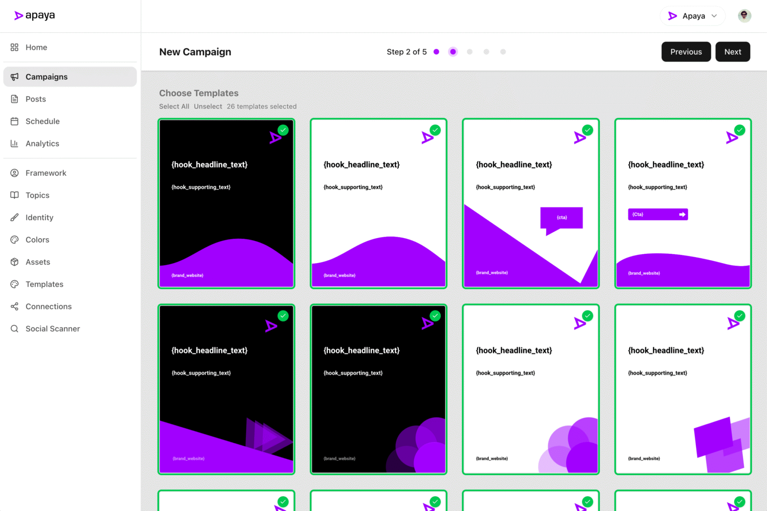 apaya choose templates