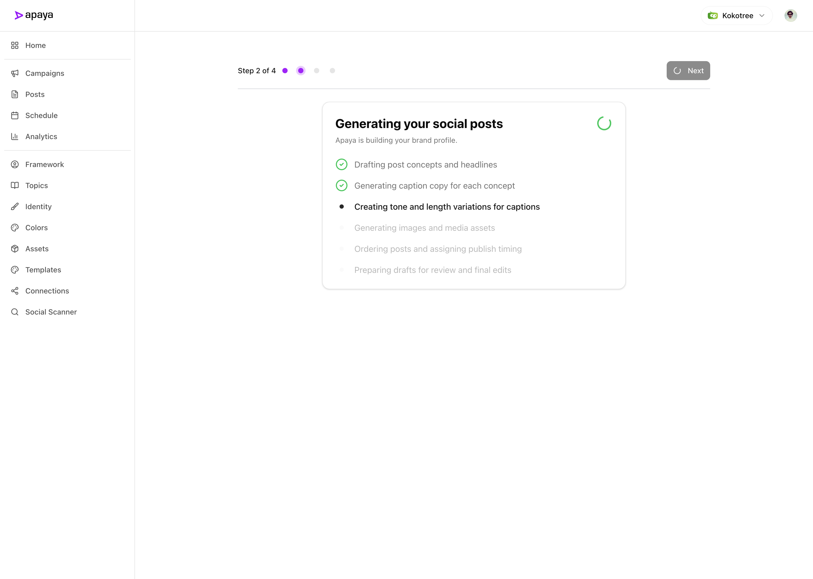 Apaya Generating Social Media Posts