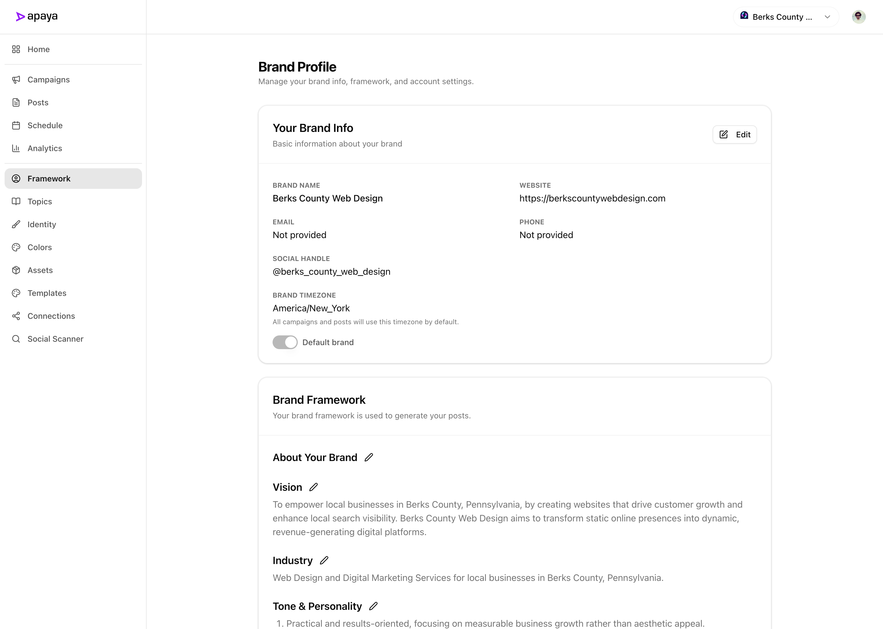 Apaya Brand Profile Info