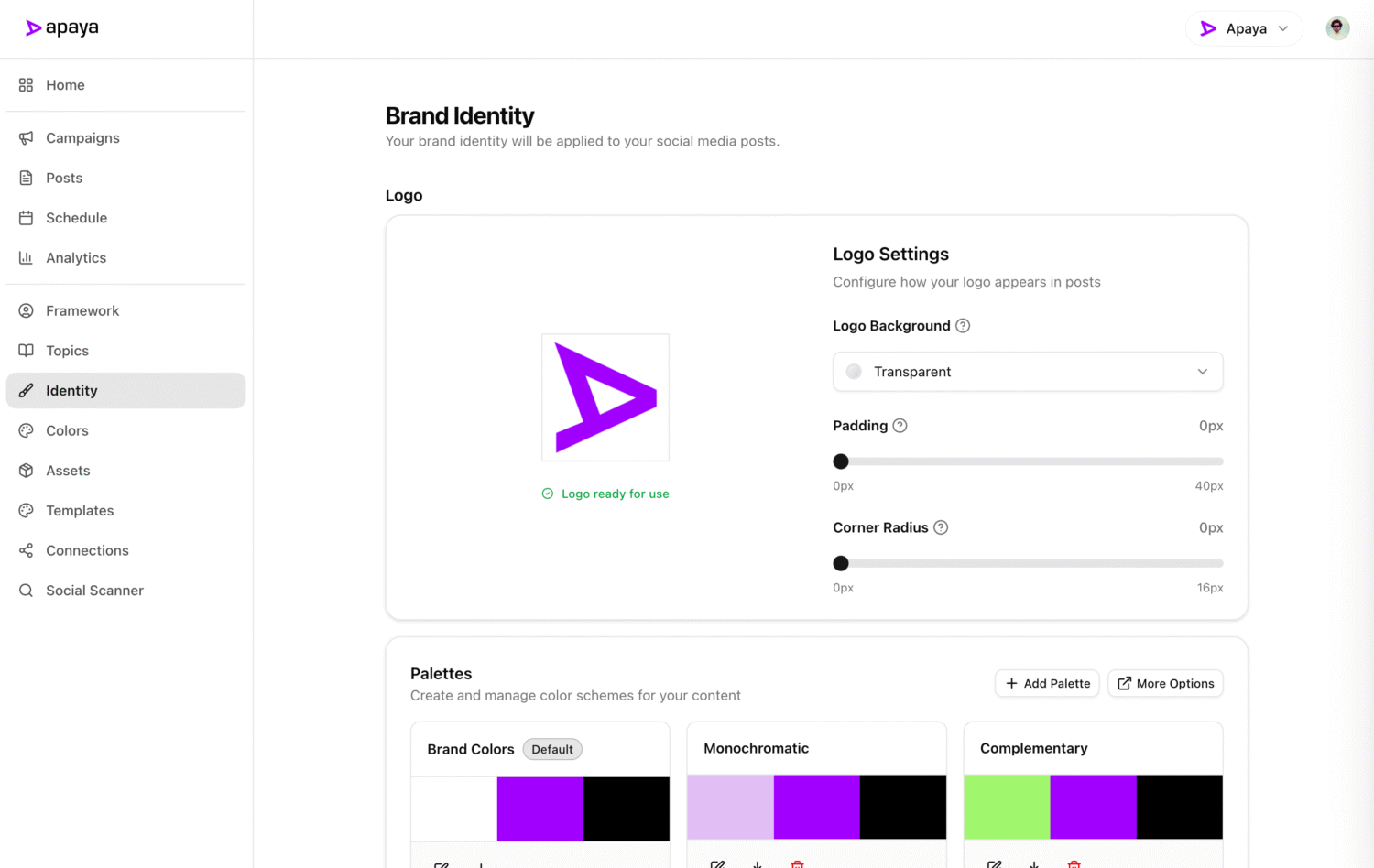 configure your brand identity