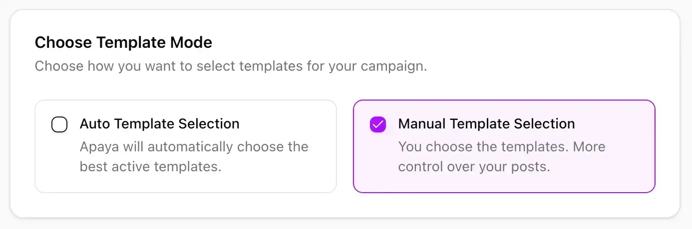 apaya choose template mode