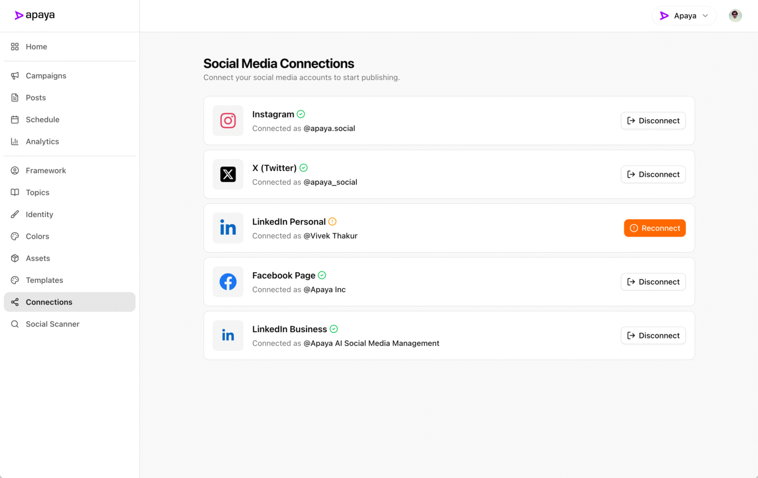 Connect your social media accounts.