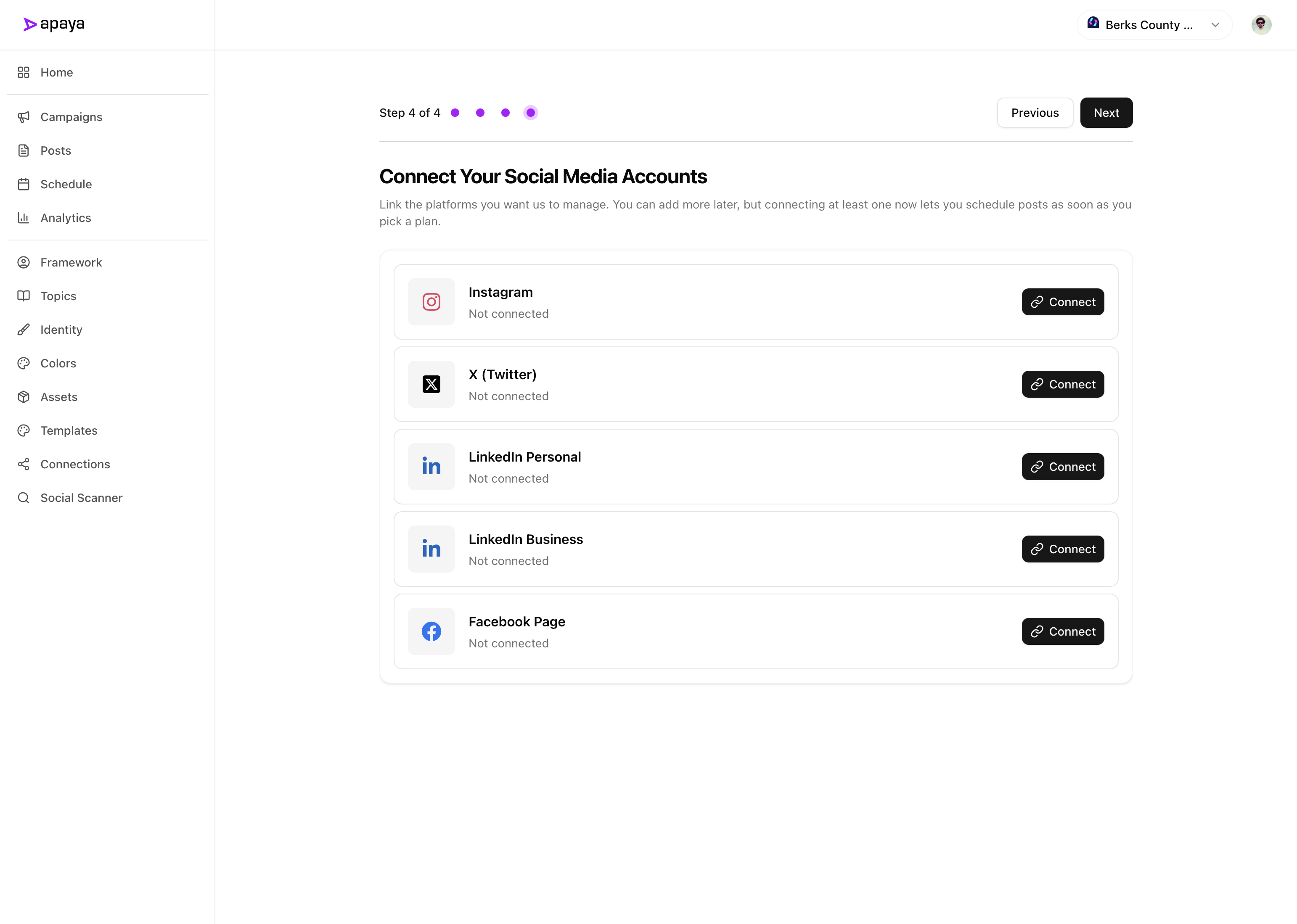 Apaya Connect Sociel Media Accounts