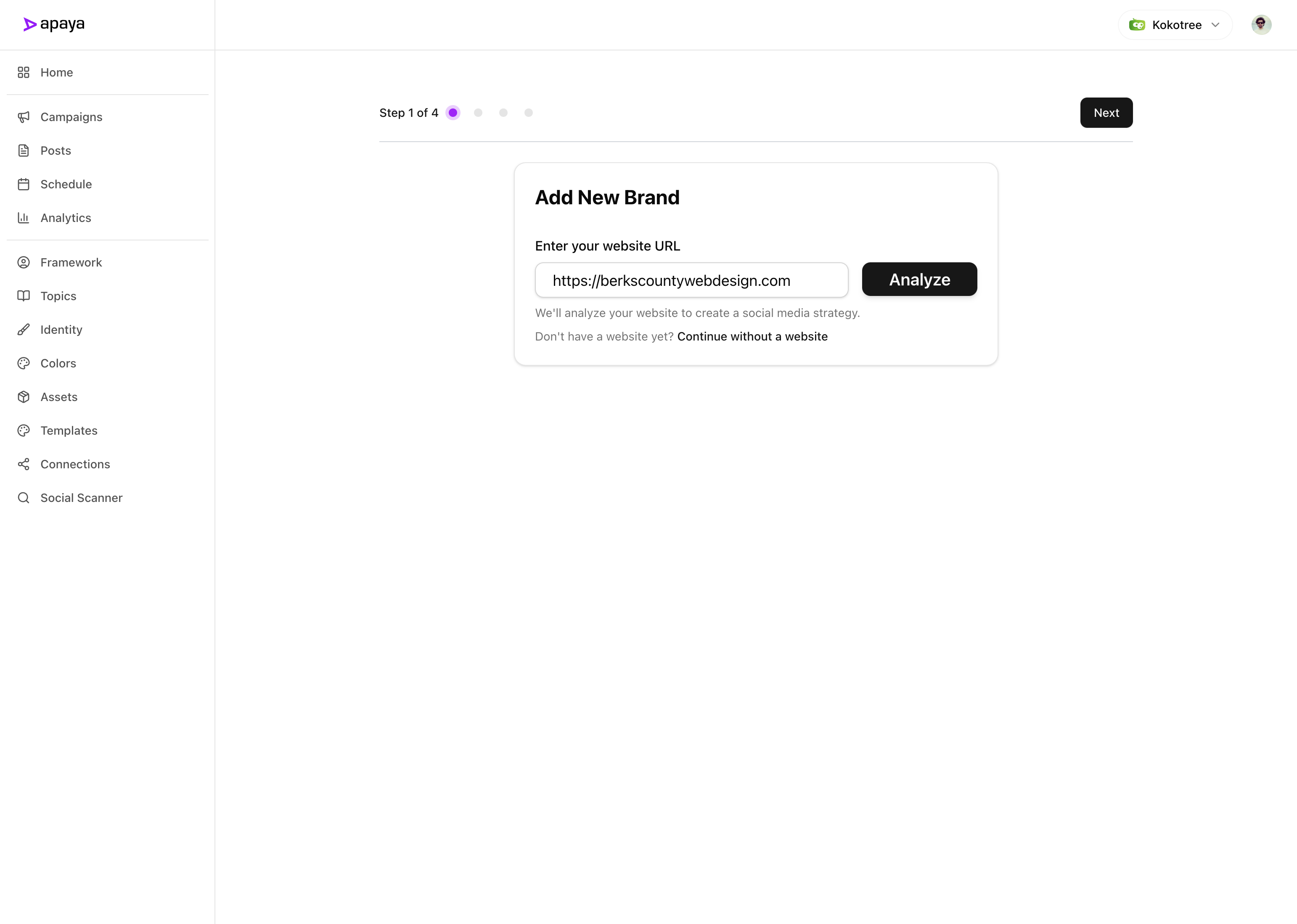 Apaya Enter Your Website