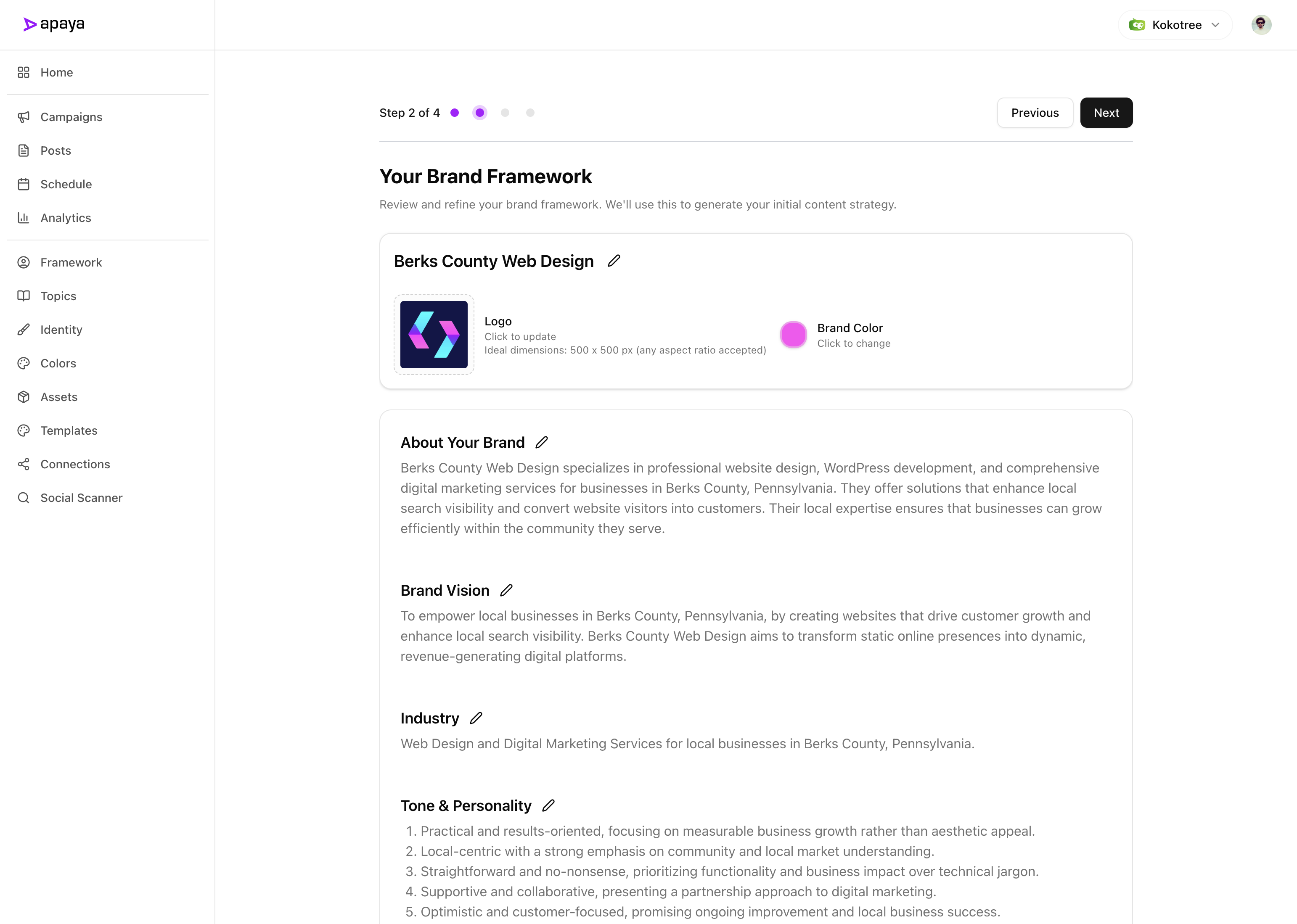 Apaya Brand Framework