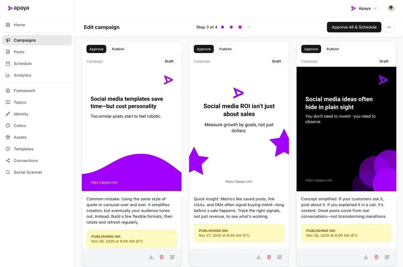 apaya review and approve posts